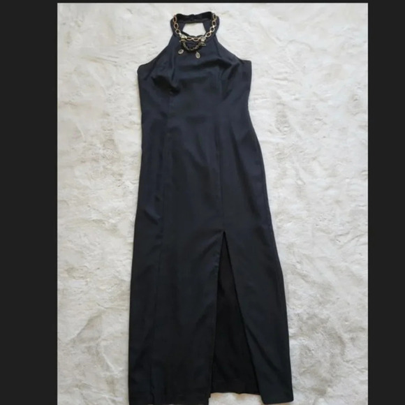 Black Maxi Halter Dress - Picture 2 of 15